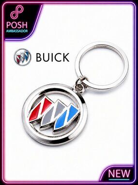 NEW Buick 3D Chrome Metal Logo Keychain Car Key Ring